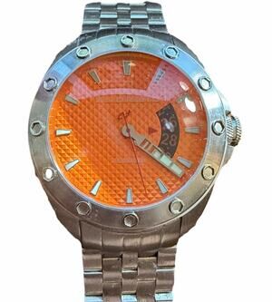 Android AD462 USA Men's Quartz Watch Orange Textured Dial Stainless Steel